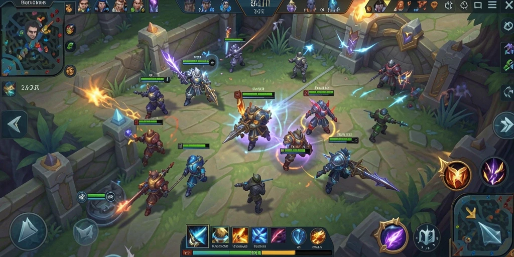 Gameplay seru di arena MOBA 34R dengan pertarungan tim.