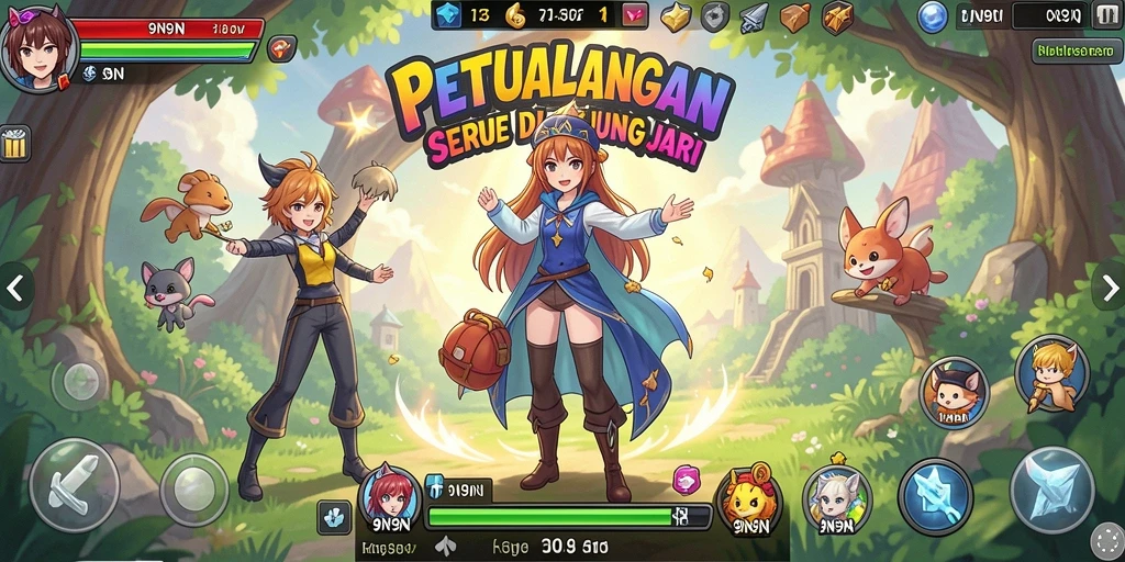 Screenshot gameplay <strong>9N9N</strong> yang menampilkan aksi seru di dunia Anime.