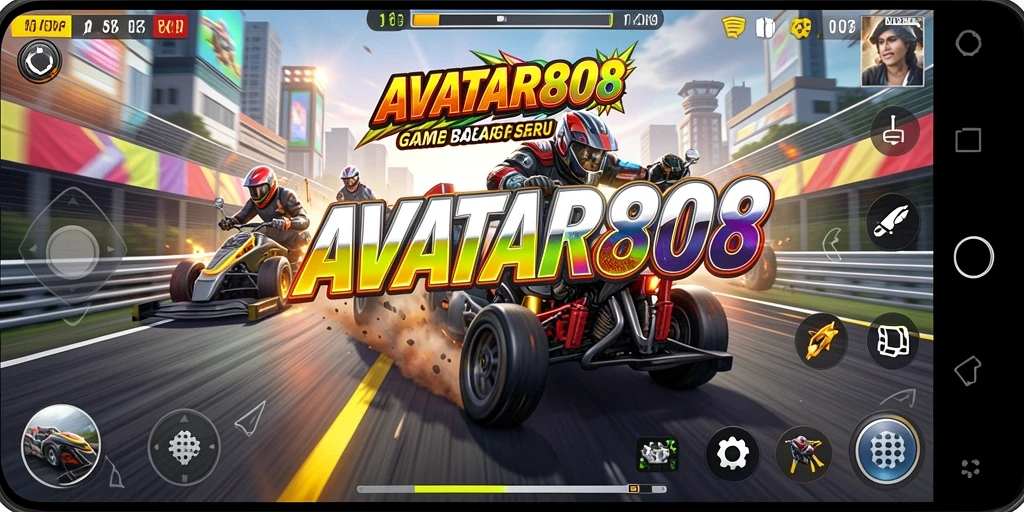 Tangkapan layar menampilkan aksi balapan seru di AVATAR808.