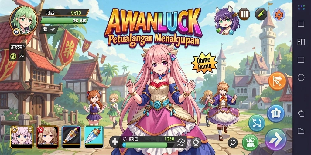 Tampilan gameplay seru dari AWANLUCK yang memukau dan penuh warna.