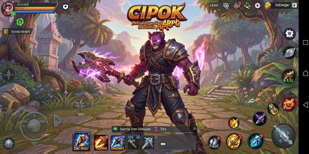 Screenshot menampilkan aksi tempur seru dalam game ARPG.