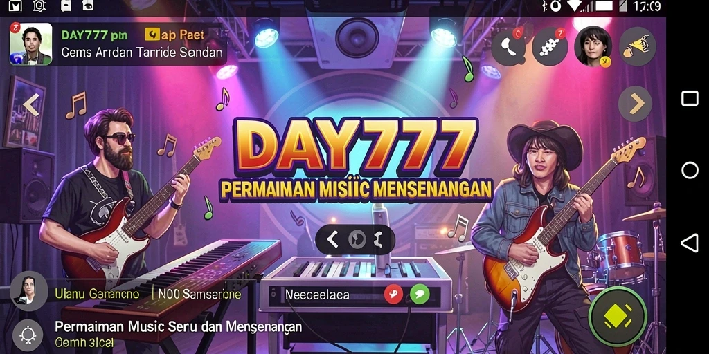 Screenshot DAY777 menunjukkan momen seru saat bermain musik.