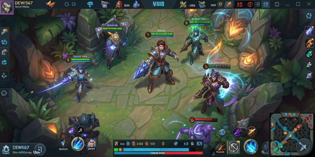 Tampilan aksi seru dalam gameplay MOBA DEWI567.