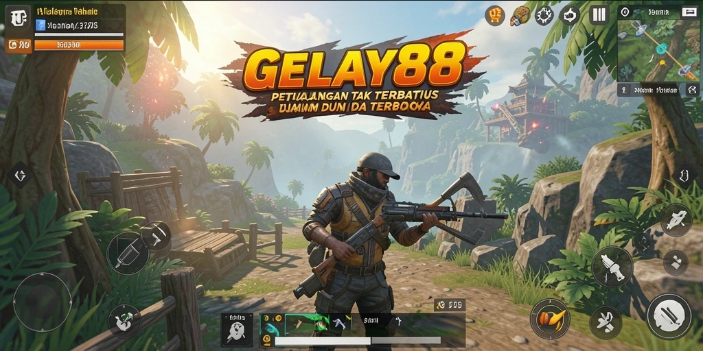 Screenshot dari gameplay dunia terbuka di GELAY88