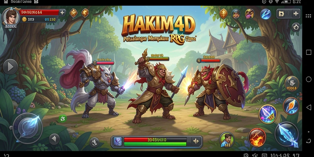 Tampilan gameplay HAKIM4D yang menampilkan aksi petualangan RPG yang seru.