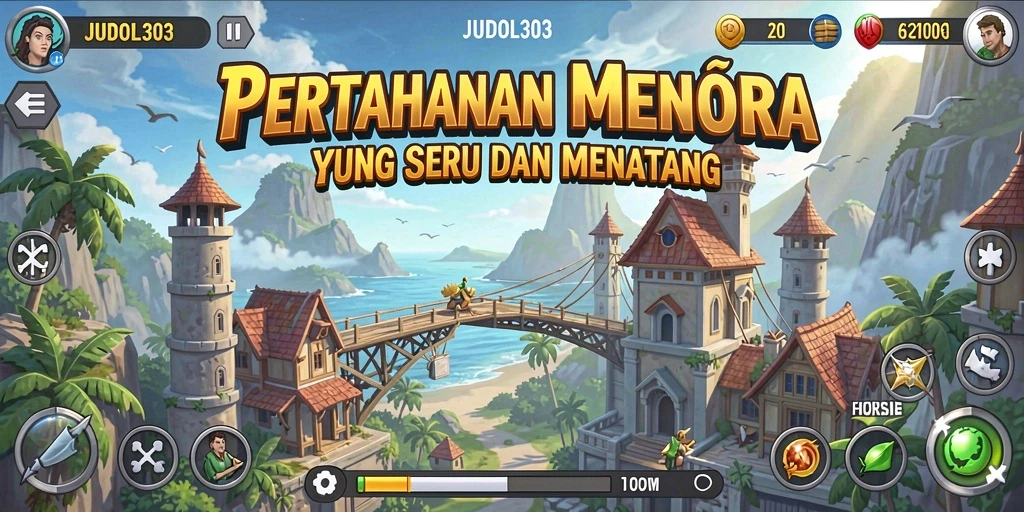 Screenshot utama JUDOL303 menunjukkan aksi seru dari gameplay Tower Defense.