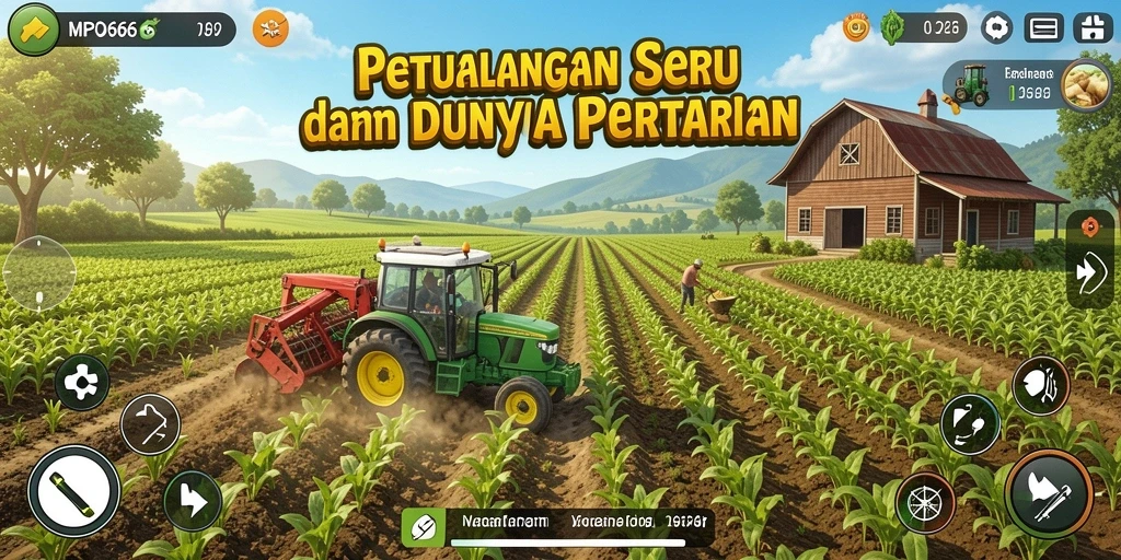 Tampilan gameplay MPO666 yang menampilkan aktivitas pertanian yang seru.