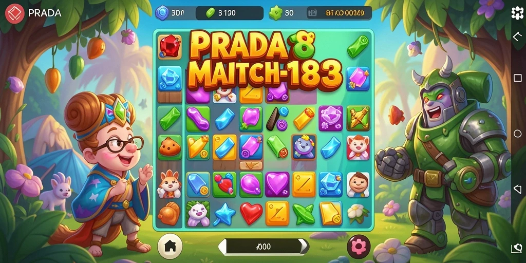 Gameplay seru dalam PRADA188 dengan kombinasi item Match-3 yang menantang.