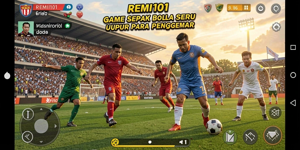 Gameplay seru dalam REMI101 yang menampilkan momen-momen sepak bola terbaik.