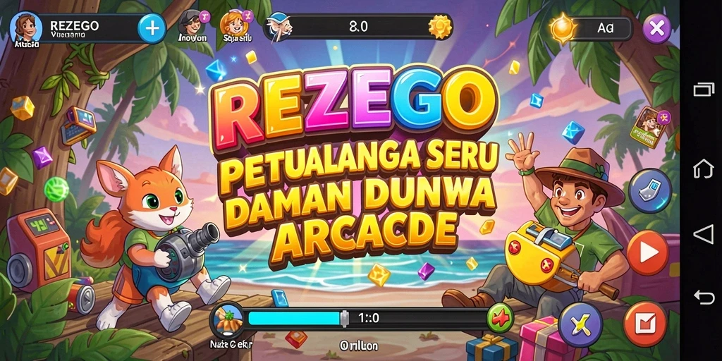 Tampilan gameplay seru dari REZEGO dengan tantangan menarik.