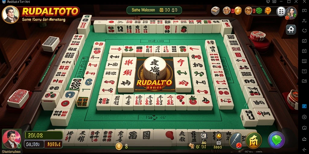 Tangkapan layar RUDALTOTO menampilkan permainan Mahjong yang menarik dan penuh warna.